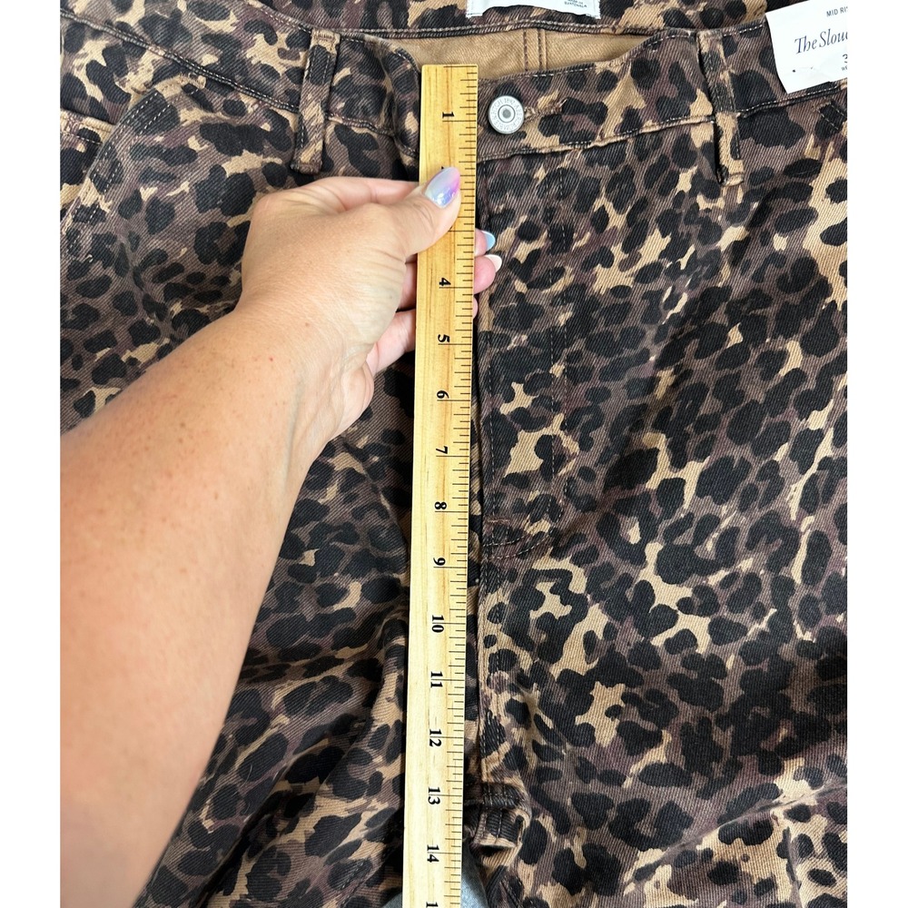 NEW Abercrombie Fitch Slouchy Jeans Womens 33 Brown Leopard Print Mid Rise Denim - Picture 10 of 12